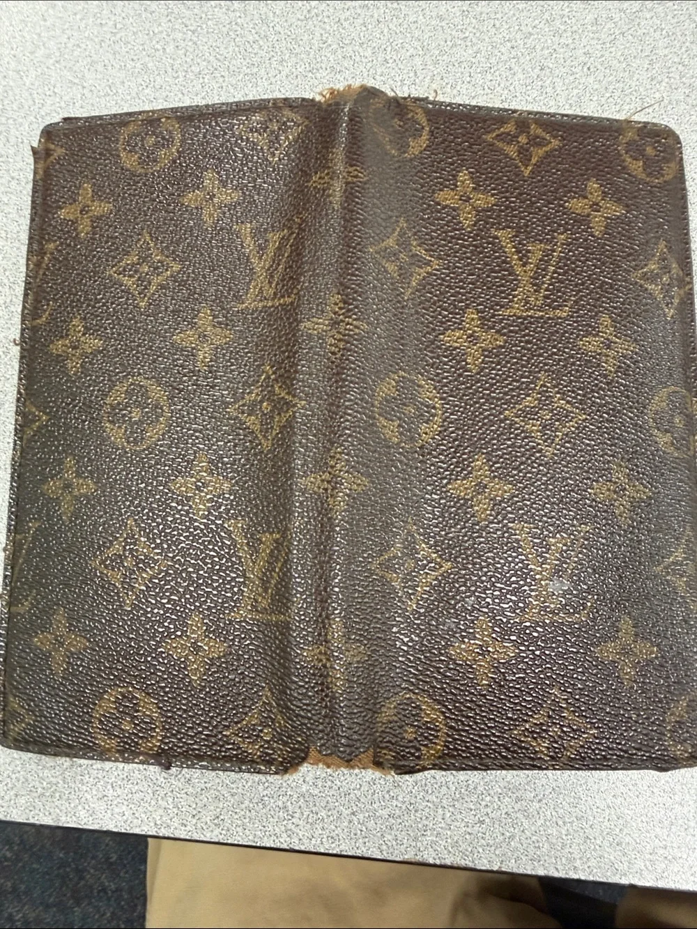 Louis Vuitton Monogram Long Wallet in Brown and Gold Accents